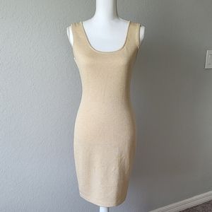 St John Knits Gold Shimmer Dress